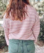 picture 3 back of Striped Knit Sweater | Mauve