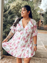 Britt Ruffle Floral Dress | White