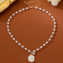 Pearl Chain Floral  Pendant Necklace
