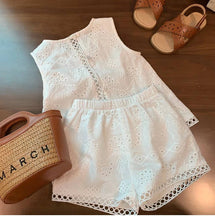 Eyelet Embroidery Lace Set | White