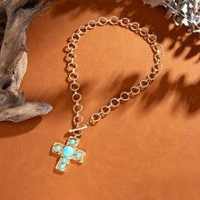Hammered Cross Toggle Necklace