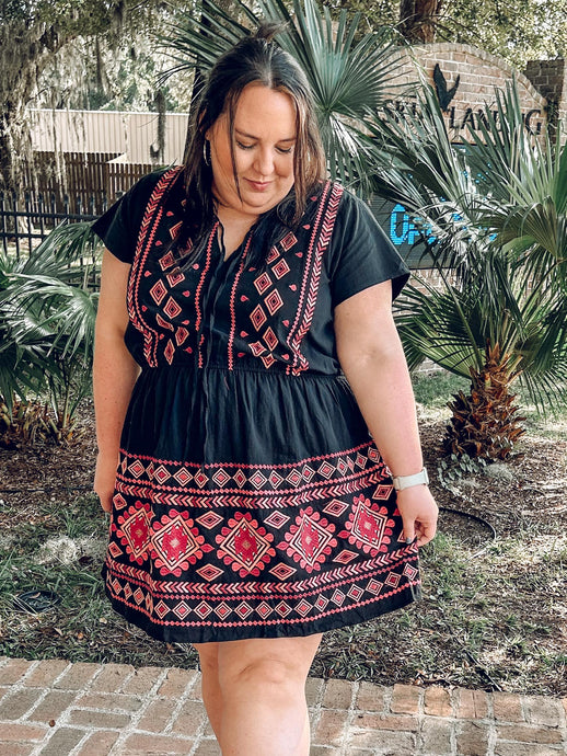 picture 1 Aztec Curvy Dress | Black