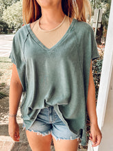 Oversized Mineral Washed Top | Dark Teal