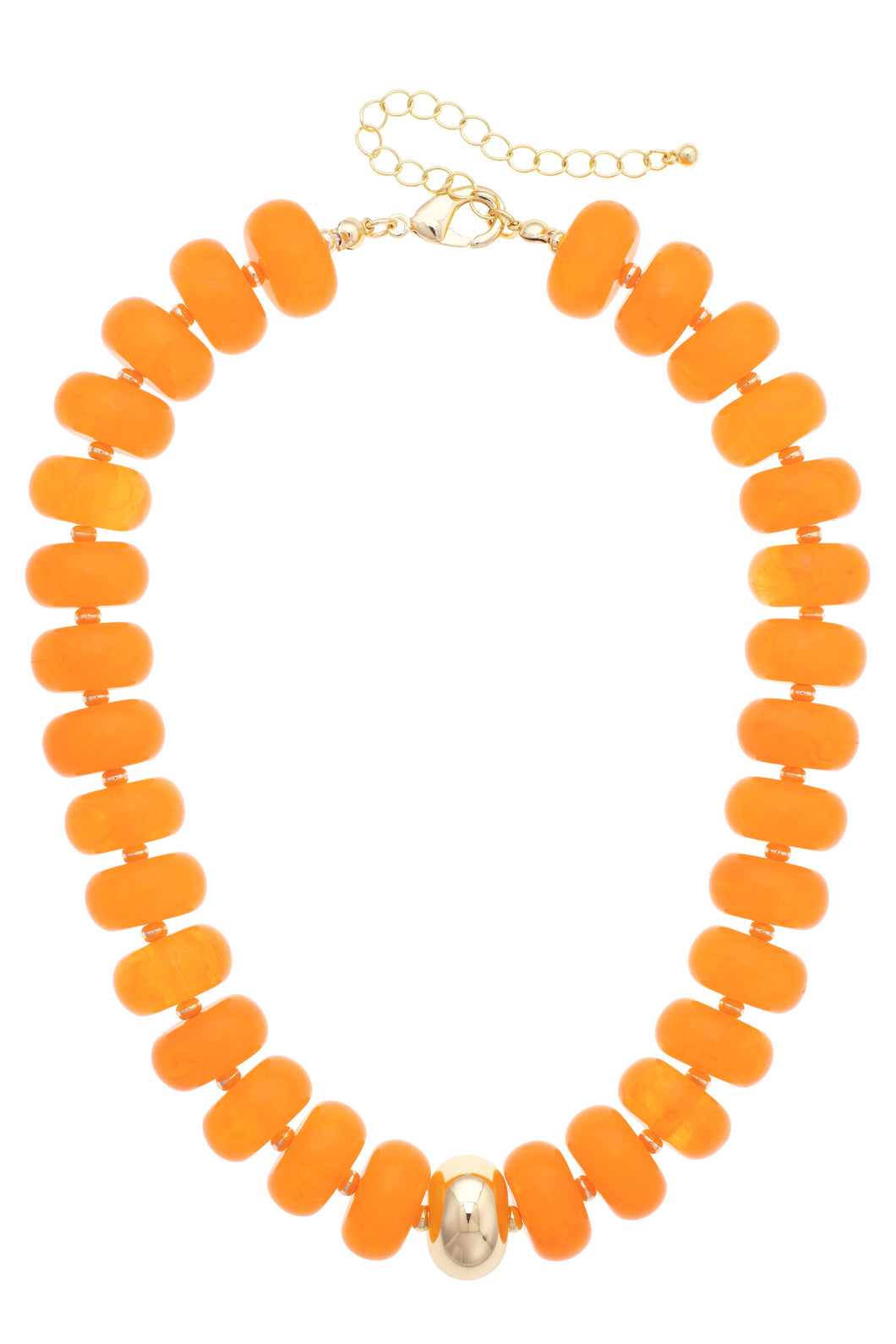 San Sebastian Beaded Resin Necklace: Orange