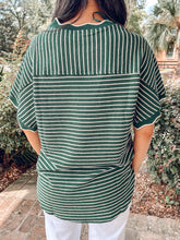 Scalloped Striped Top | Green