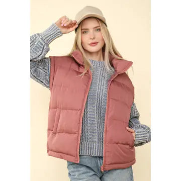 Winter Puffer Vest | Pink