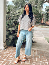 Scalloped Striped Top | Cream