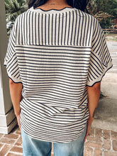 Scalloped Striped Top | Cream