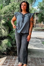 Tie Ruffle Top | Dusty Teal