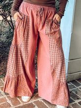 Patchwork Mixed Wide Leg | Dark Mauve