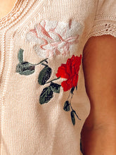 Embroidered Open Front Knit | Natural