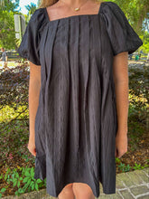 Joy Textured Babydoll Dress | Black