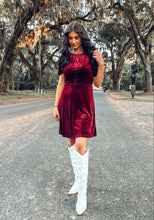 Sleigh Velvet Mini Dress | Burgundy