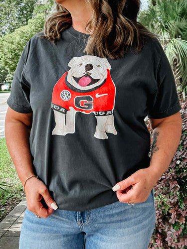The Bulldog Tee | Mineral Wash Black