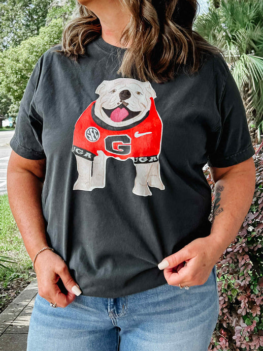 The Bulldog Tee | Mineral Wash Black
