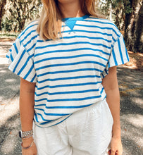 Beachy Terry Cloth Top | Blue
