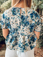 Floral Tiered Ruffle Top | Blue