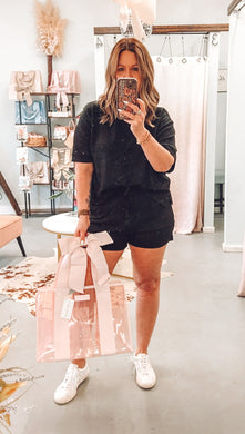 Corded Short Set | Black