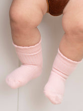 Scallop Hem Crew Socks | Mauve