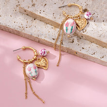 Floral Charm Hoop Earrings | Gold*