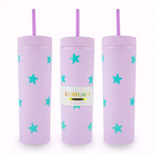 picture 2 purple stars Tumbler With Straw