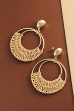 Boho Raffia Hoop Earring | Green
