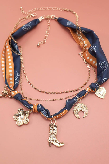 Boot Scarf Necklace Layered