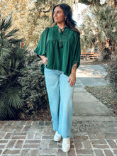 Pin Tuck Flowy Top | Green