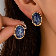Sodlite Marble Stone Stud Earrings