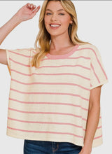 Dani Striped Oversize Sweater | Pink