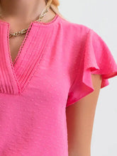 Crush Lace Ruffle Top | Pink