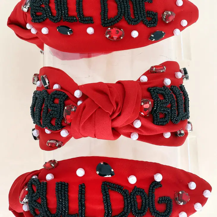 picture 1 Bulldog Rhinestone Knotted Headband