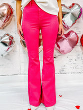 picture 2 The Problem Flare Denim| Hot Pink