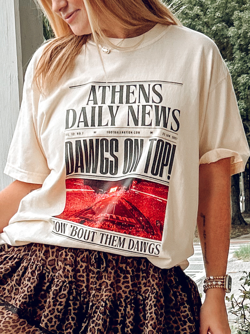 Athens News Tee | Ivory