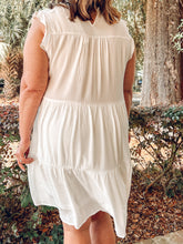 Tia Tiered Curvy Dress | White