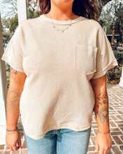 Oversize Washed Knit Top | Natural