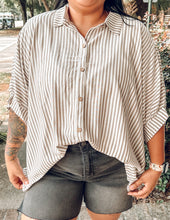 Dolman Striped Top | Mocha