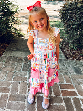 Ruffles + Scribbles Ruffle Dress