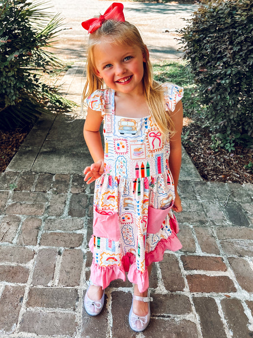Ruffles + Scribbles Ruffle Dress