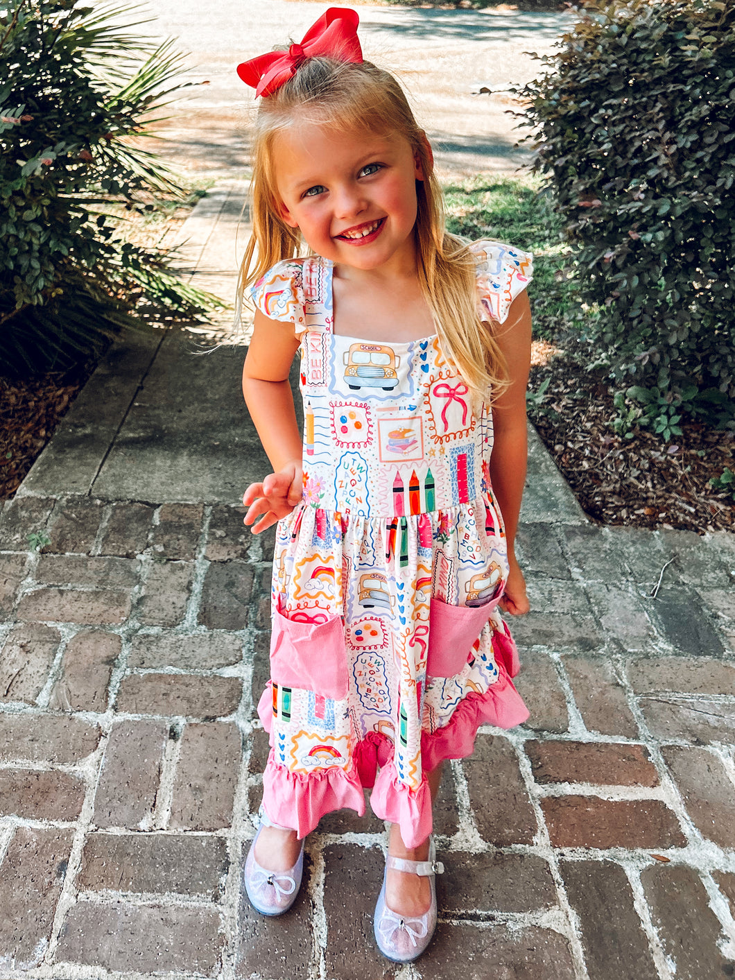 Ruffles + Scribbles Ruffle Dress