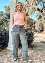 Washed Wide Leg Cargo | Charcoal