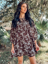 Fall Floral Babydoll Dress | Dark Chocolate