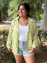 Retro Button Down Top | Lime