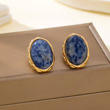 Sodlite Marble Stone Stud Earrings