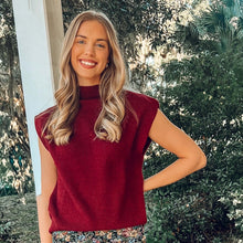 Holly Mock Neck Vest | Burgundy