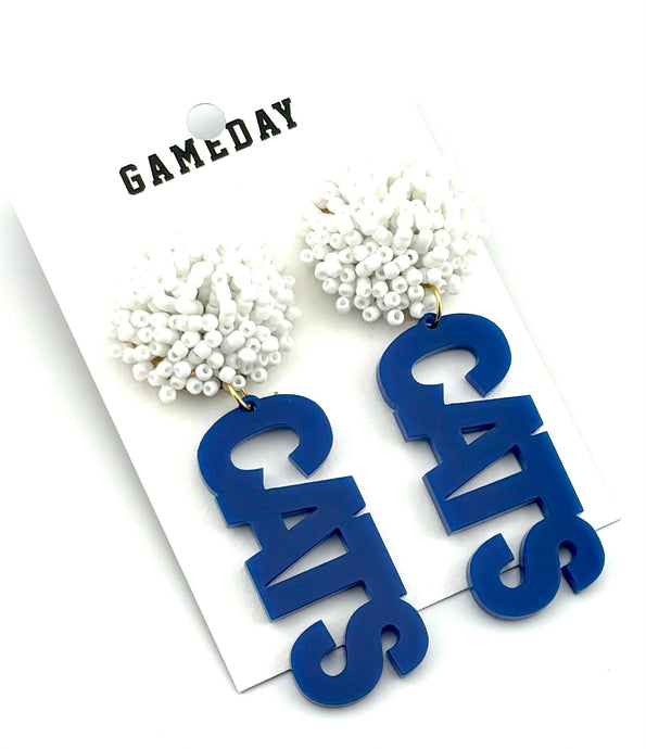 Cats Pom Earrings  