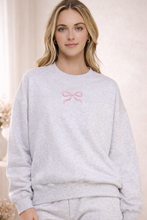 Bow Embroidered Sweatshirt | Ash Grey