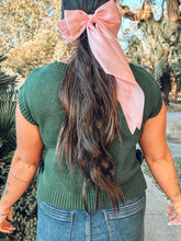 Cable Knit Sweater Vest | Green