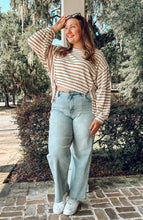 Wait Striped Dolman Top | Taupe