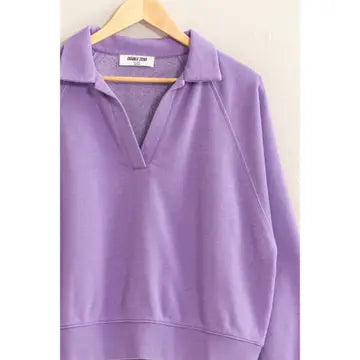 Collared Sweatshirt | Purple